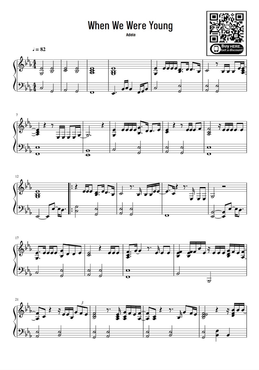 When We Were Young When We Were Young Easy Piano scores gallery preview page 1