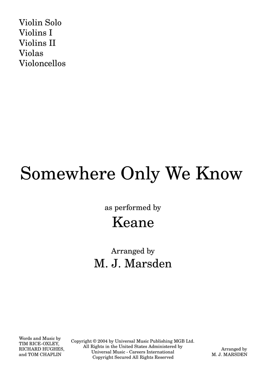 Somewhere Only We Know String Orchestra scores gallery preview page 1