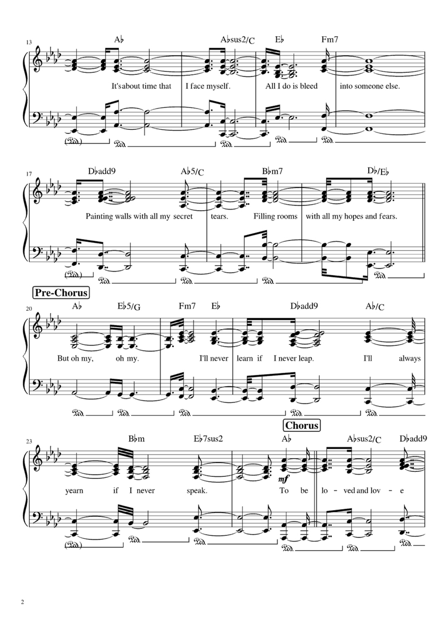 To Be Loved To Be Loved Easy Piano scores gallery preview page 2