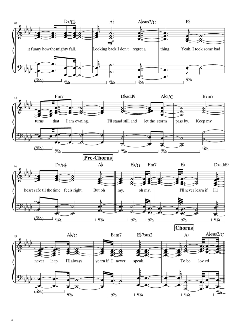 To Be Loved To Be Loved Easy Piano scores gallery preview page 4
