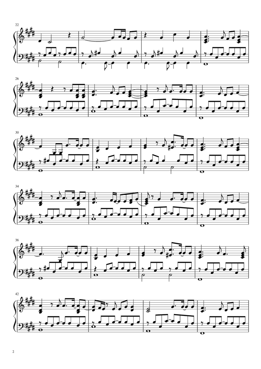 Million Years Ago Million Years Ago Easy Piano scores gallery preview page 2
