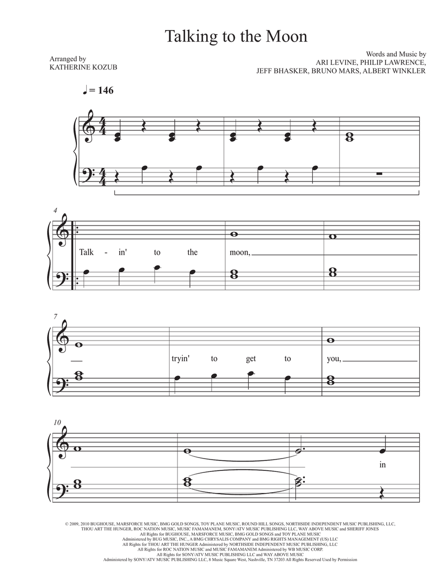 Talking To The Moon Piano Method scores gallery preview page 1