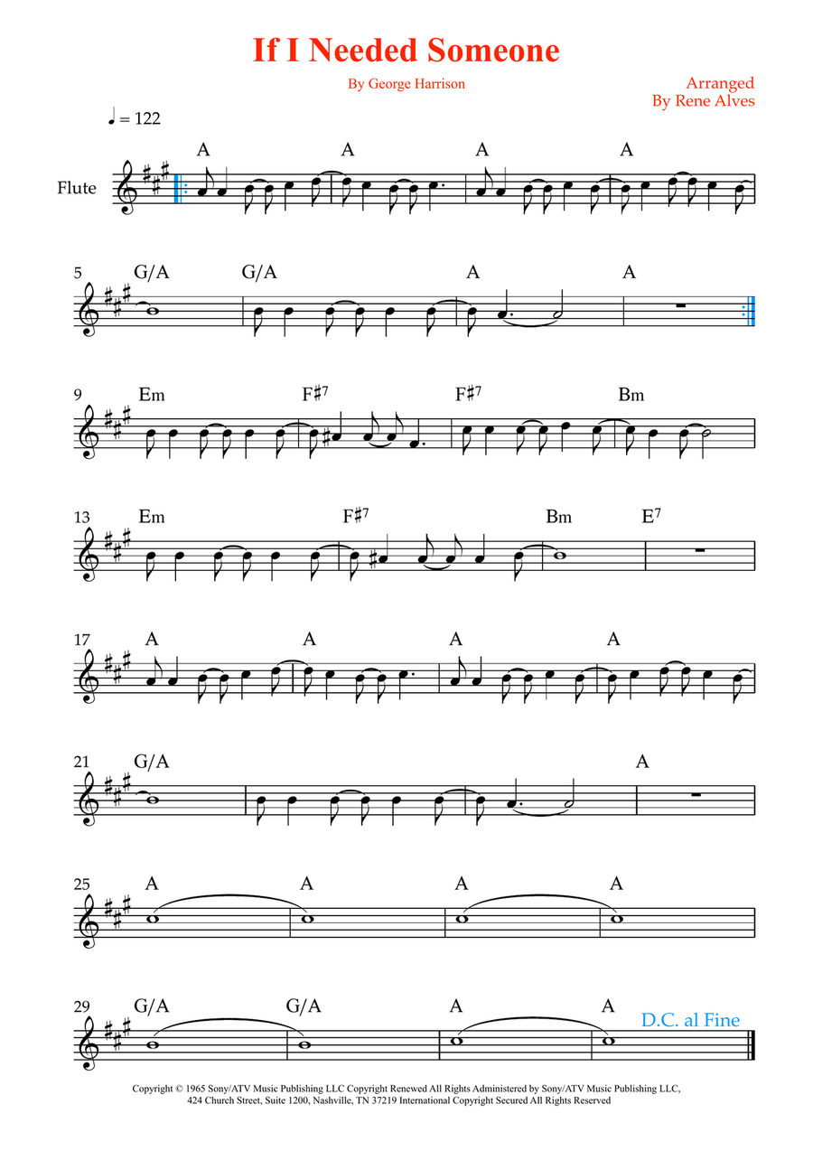 If I Needed Someone If I Needed Someone Flute Solo scores gallery preview page 1