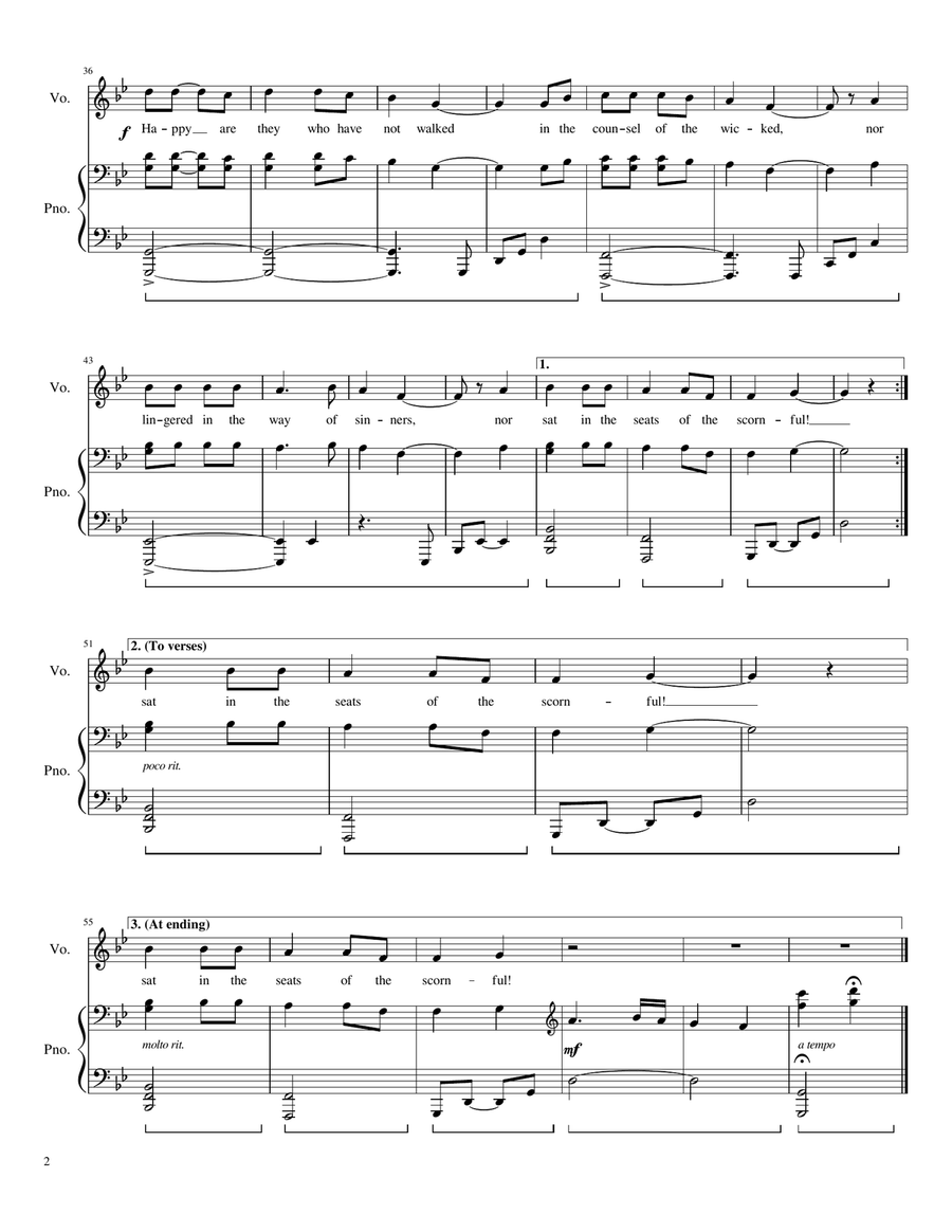 Psalm 1 BCP - for cantor with congregational refrain Piano, Vocal scores gallery preview page 2