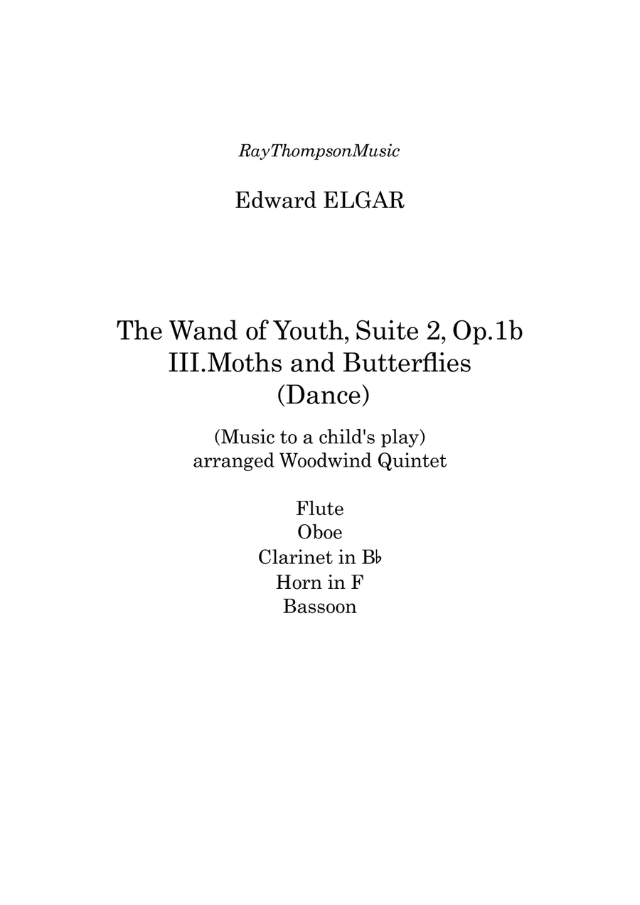 Elgar: The Wand of Youth, Suite No.2 Op.1b III.Moths and Butterflies (Dance) - wind quintet Woodwind Quintet scores gallery preview page 1