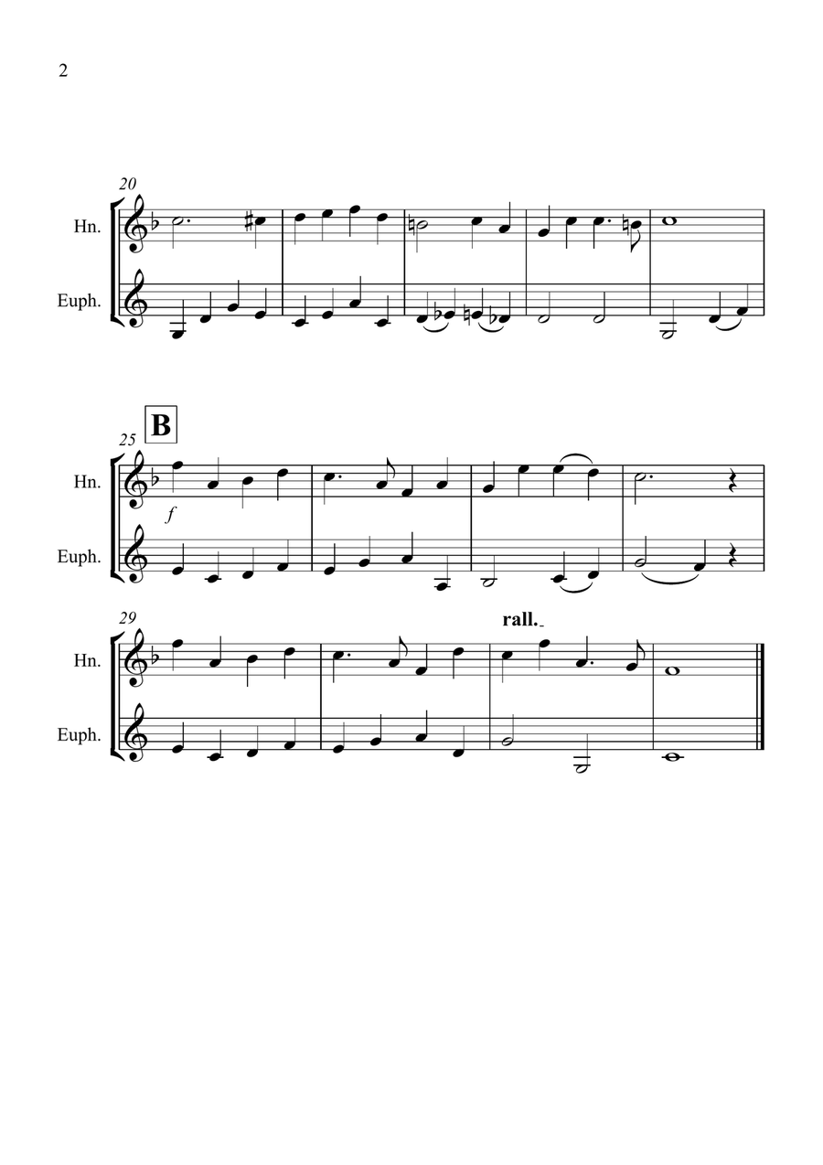 All Things Bright and Beautiful for Horn and Euphonium Duet Brass Duet scores gallery preview page 2