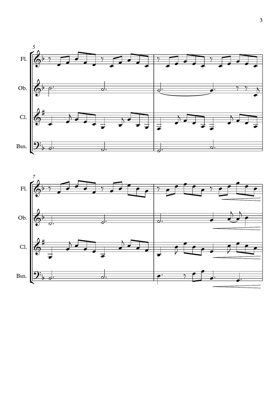 Can't Help Falling In Love Woodwind Quartet scores gallery preview page 3