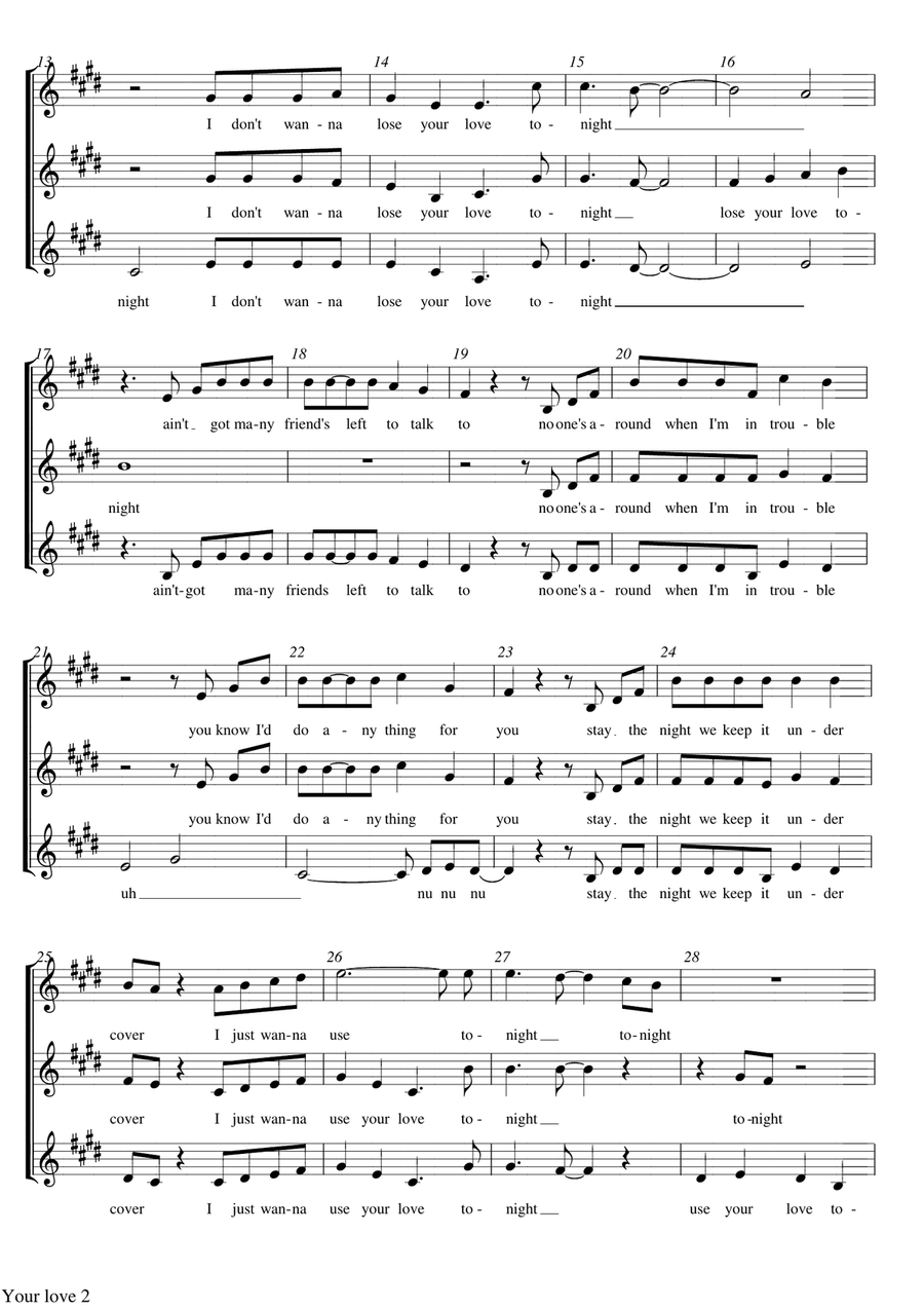 Your Love Your Love SSA scores gallery preview page 2