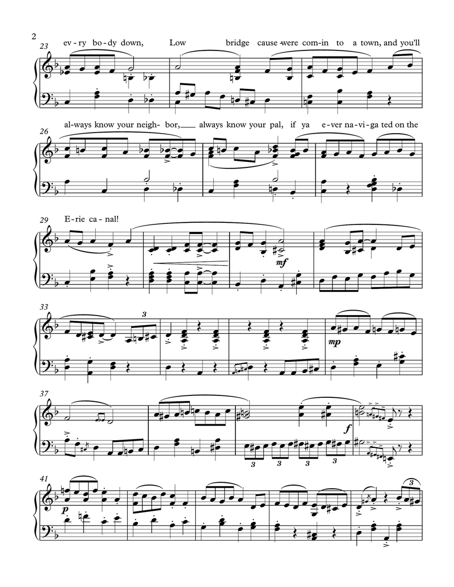 Low Bridge Everybody Down Piano, Vocal scores gallery preview page 2