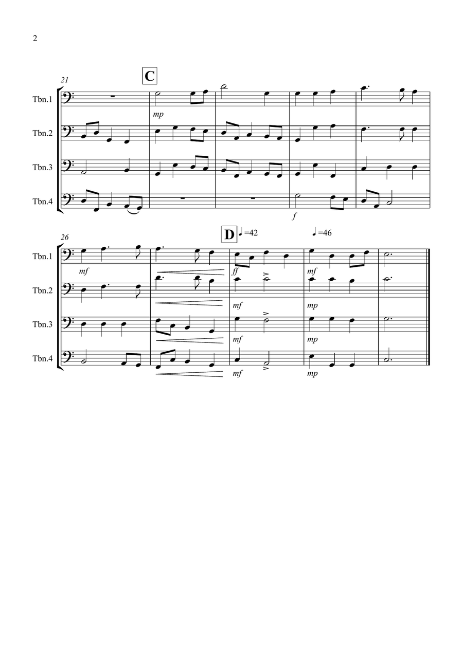 Nimrod (from the Enigma Variations) for Trombone Quartet Trombone Quartet scores gallery preview page 2