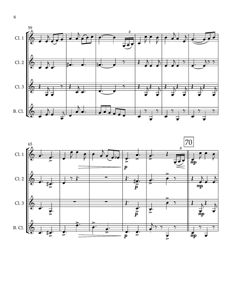 Cave of the Winds (Clarinet Quartet) Clarinet Quartet scores gallery preview page 6