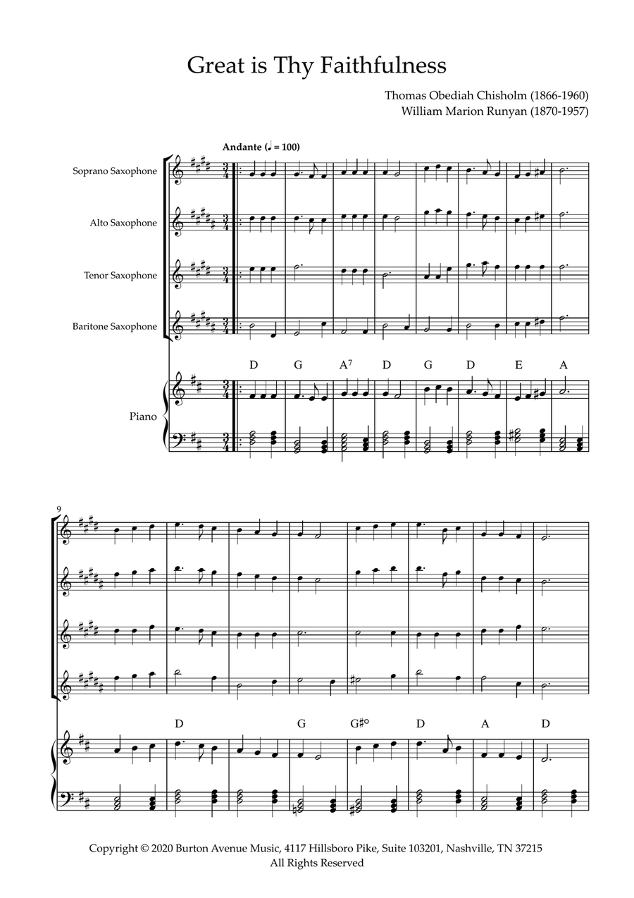 Great Is Thy Faithfulness Small Ensemble scores gallery preview page 1