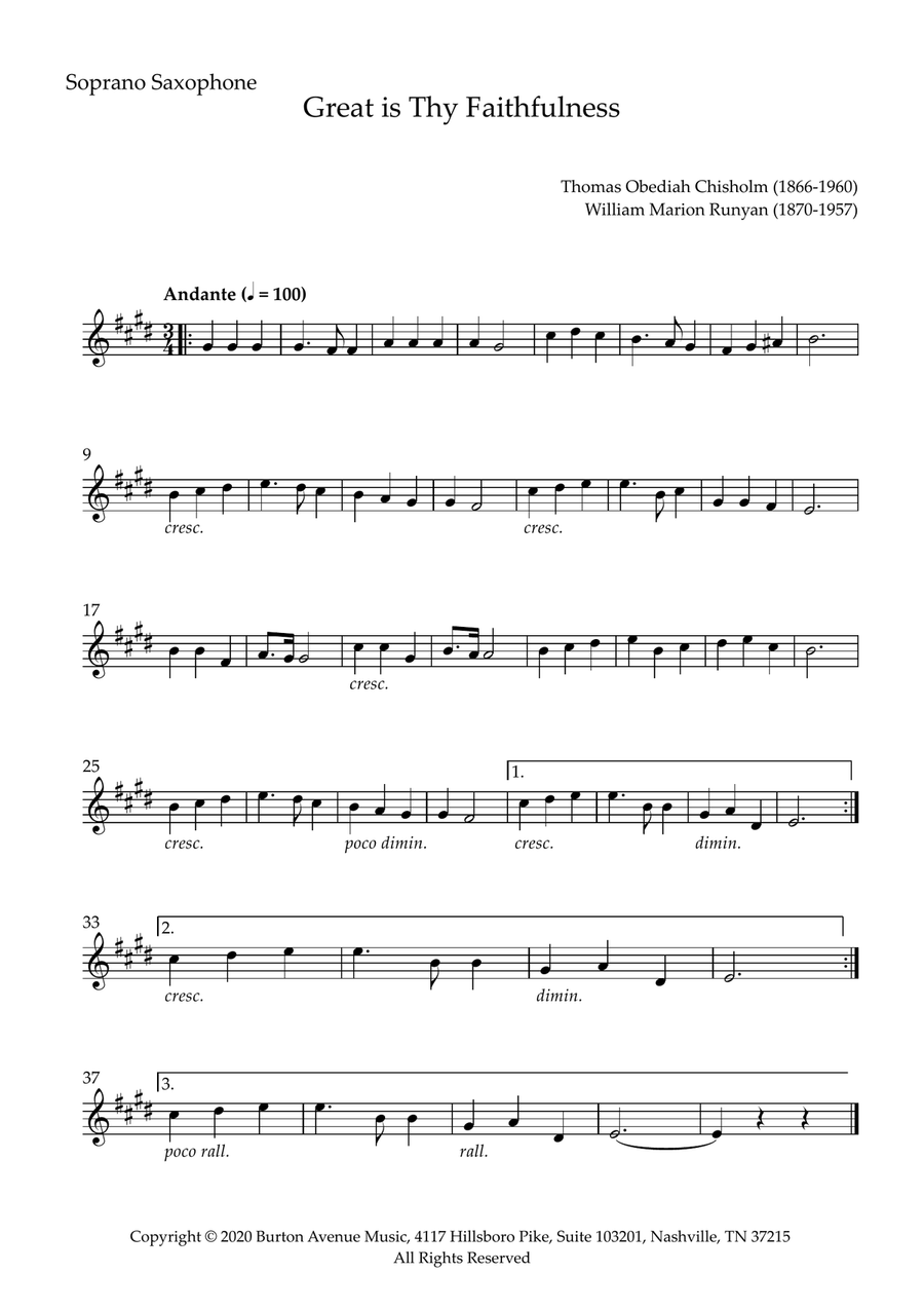 Great Is Thy Faithfulness Small Ensemble scores gallery preview page 4