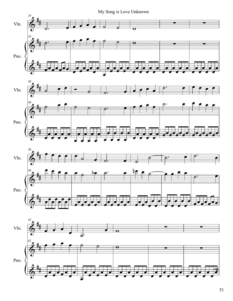 My Song is Love Unknown (Piano + Violin Duet) String Duet scores gallery preview page 2