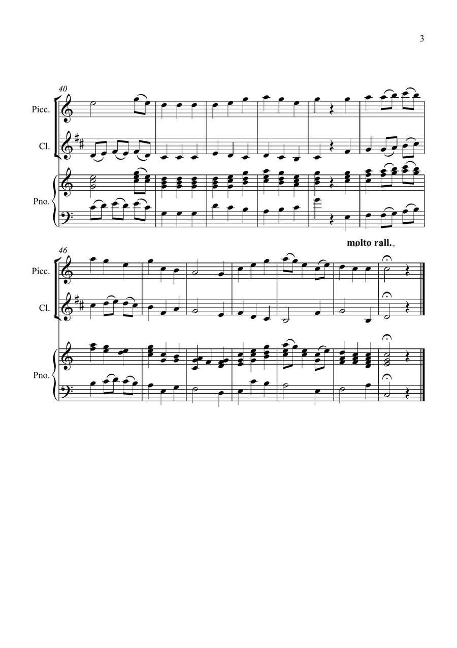 Be Thou My Vision for Piccolo and Clarinet Duet Clarinet Duet scores gallery preview page 3