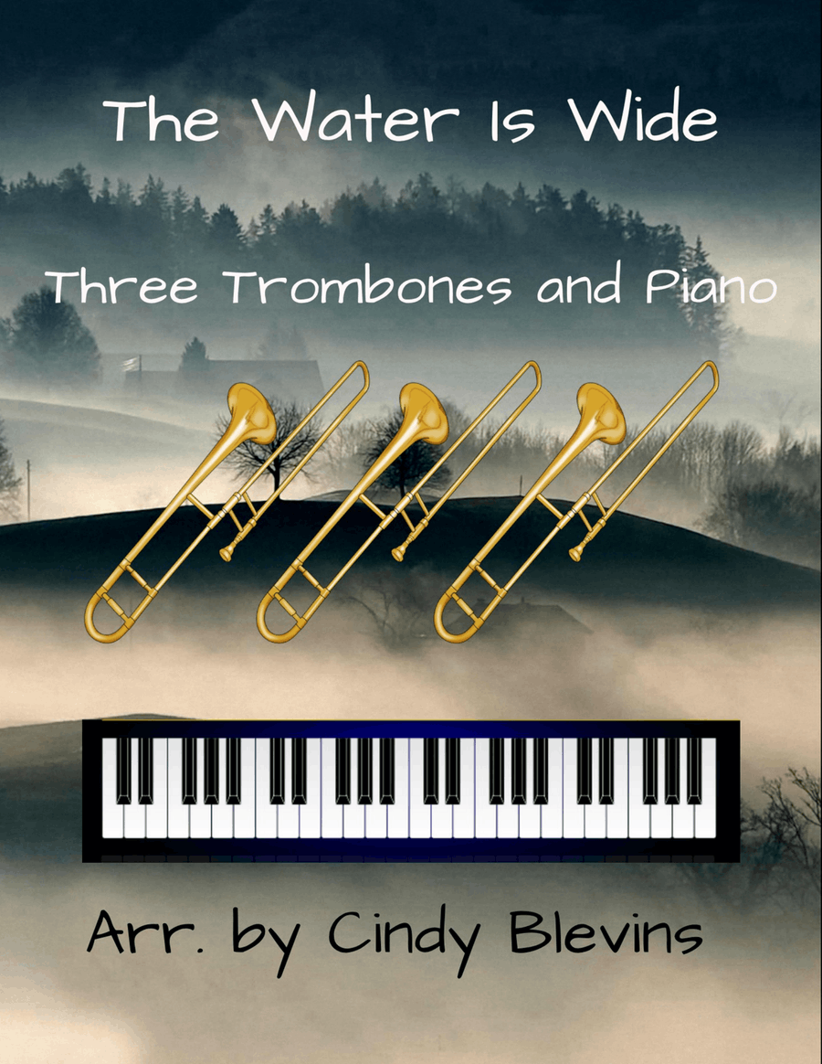 The Water Is Wide, for Three Trombones and Piano Trombone Trio scores gallery preview page 1