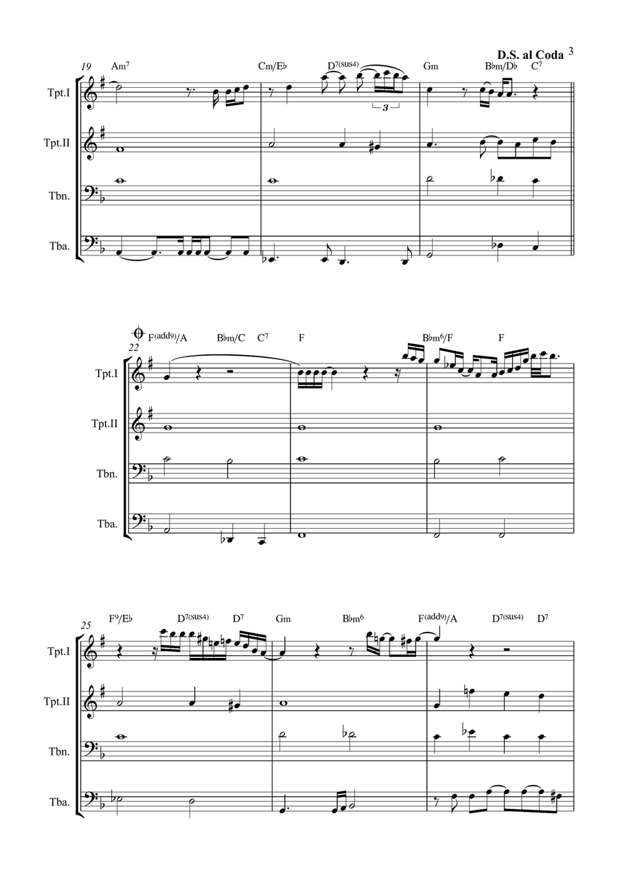 All By Myself Brass Quartet scores gallery preview page 3