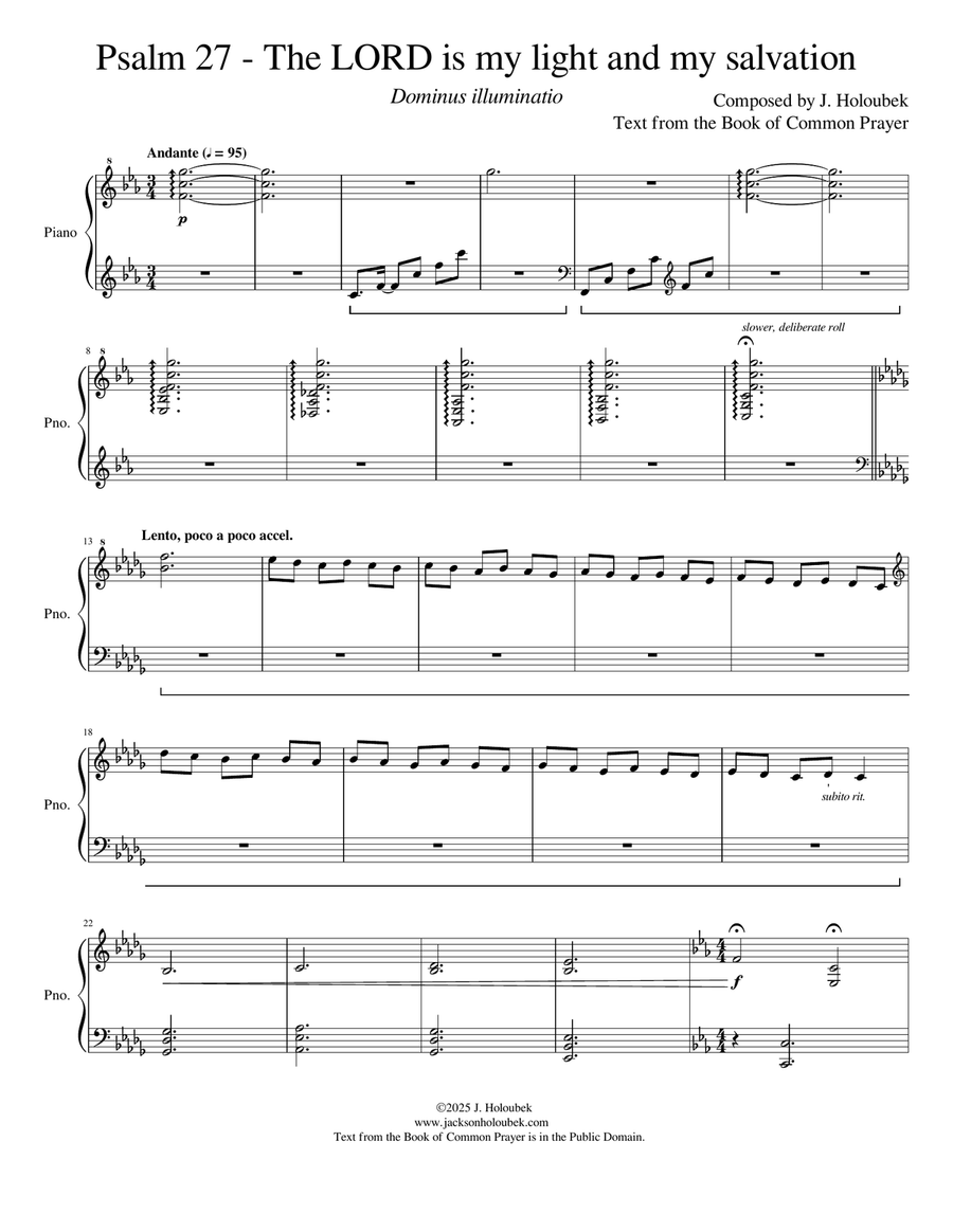 Psalm 27 BCP - for two cantors with congregational refrain Alto Voice scores gallery preview page 1