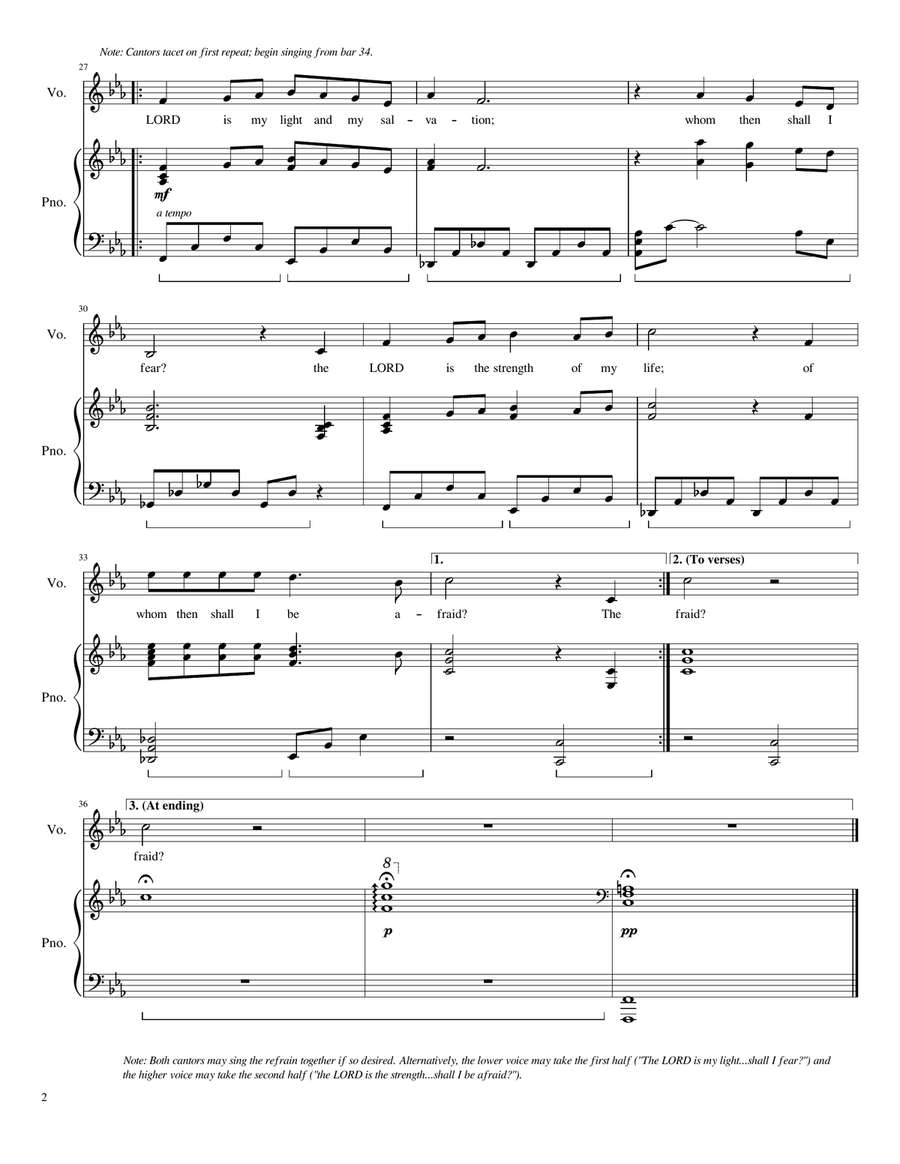 Psalm 27 BCP - for two cantors with congregational refrain Alto Voice scores gallery preview page 2