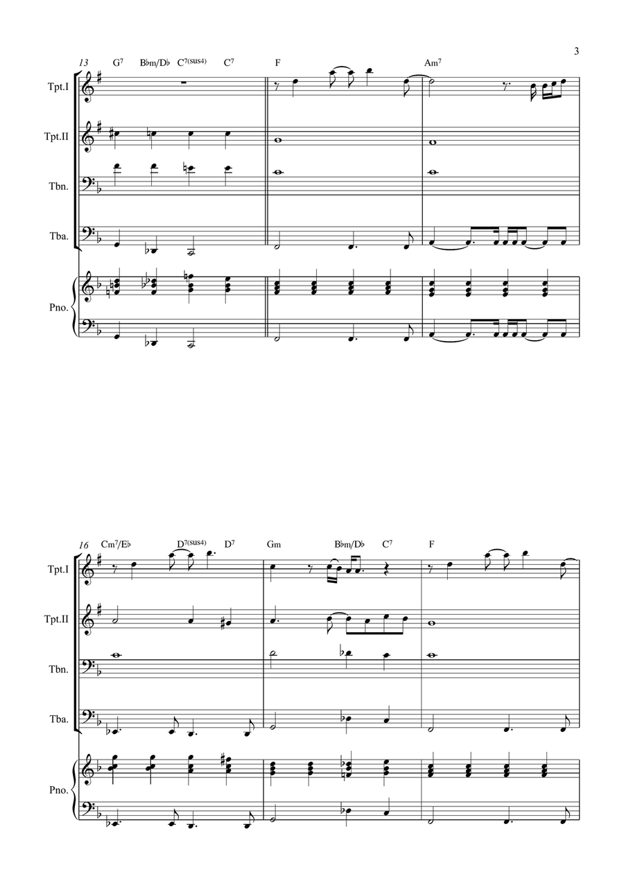 All By Myself Brass Quartet scores gallery preview page 3