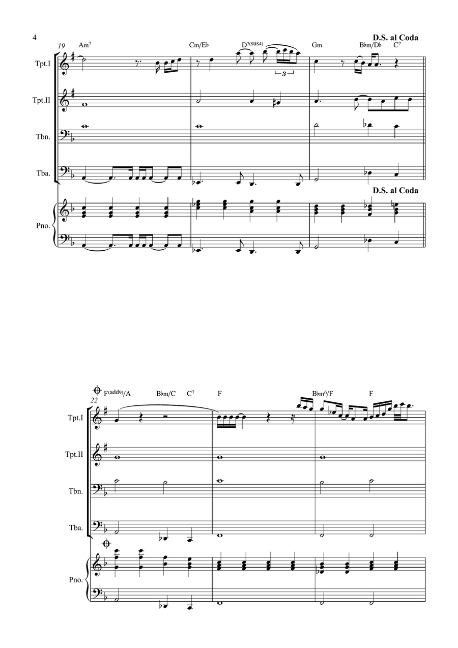 All By Myself Brass Quartet scores gallery preview page 4