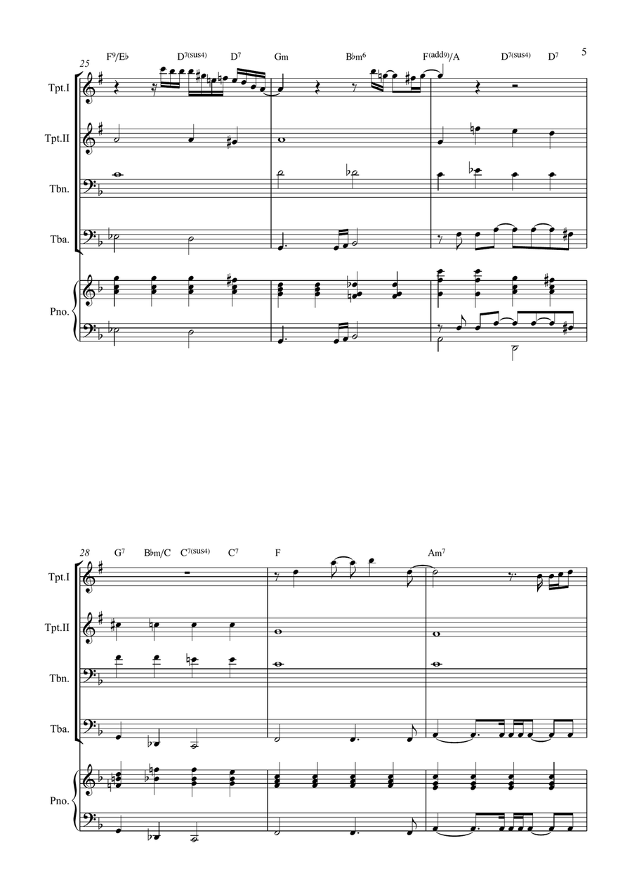All By Myself Brass Quartet scores gallery preview page 5
