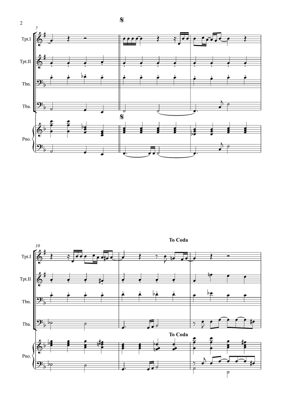 All By Myself Brass Quartet scores gallery preview page 2