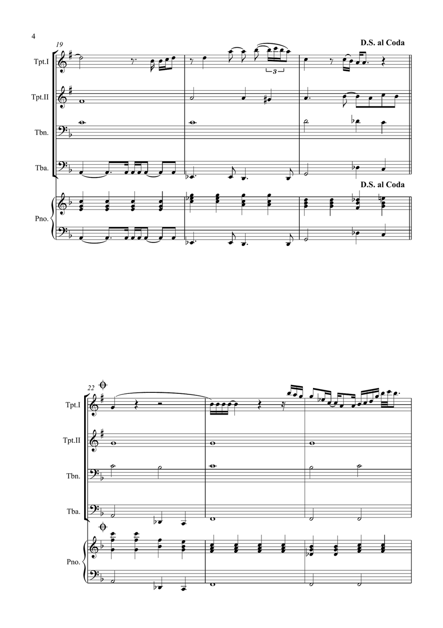 All By Myself Brass Quartet scores gallery preview page 4