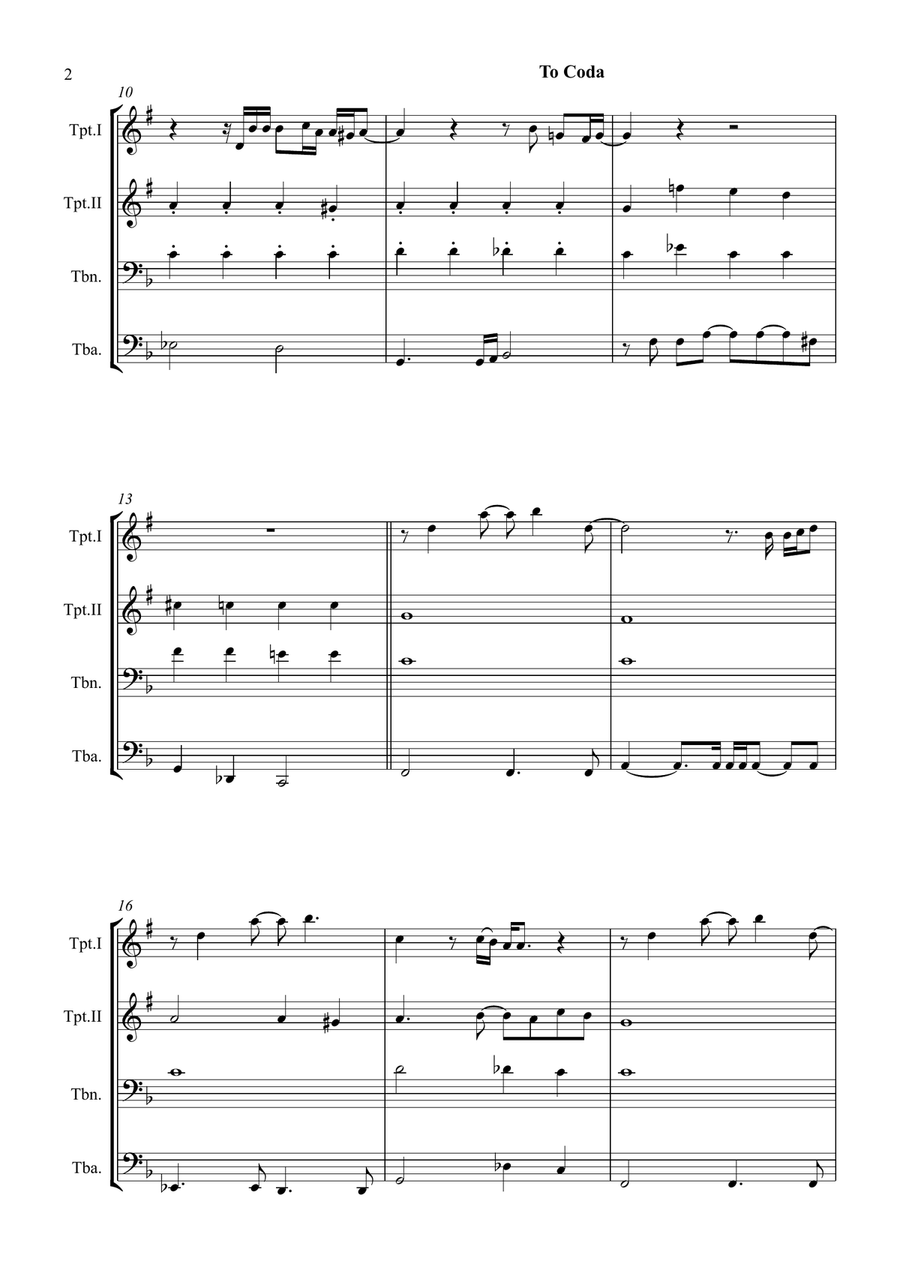 All By Myself Brass Quartet scores gallery preview page 2