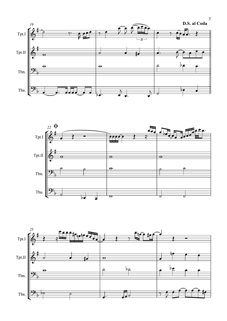 All By Myself Brass Quartet scores gallery preview page 3