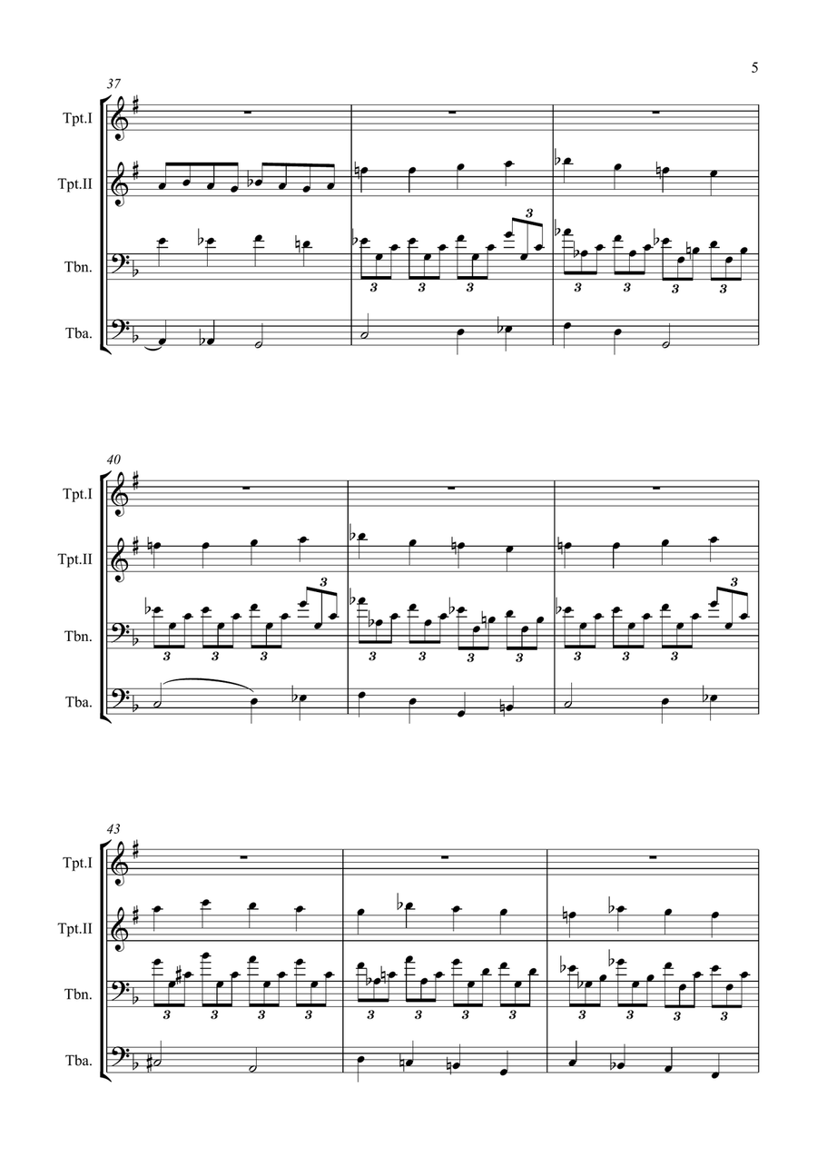 All By Myself Brass Quartet scores gallery preview page 5
