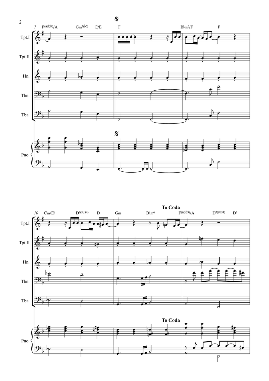 All By Myself Brass Quintet scores gallery preview page 2