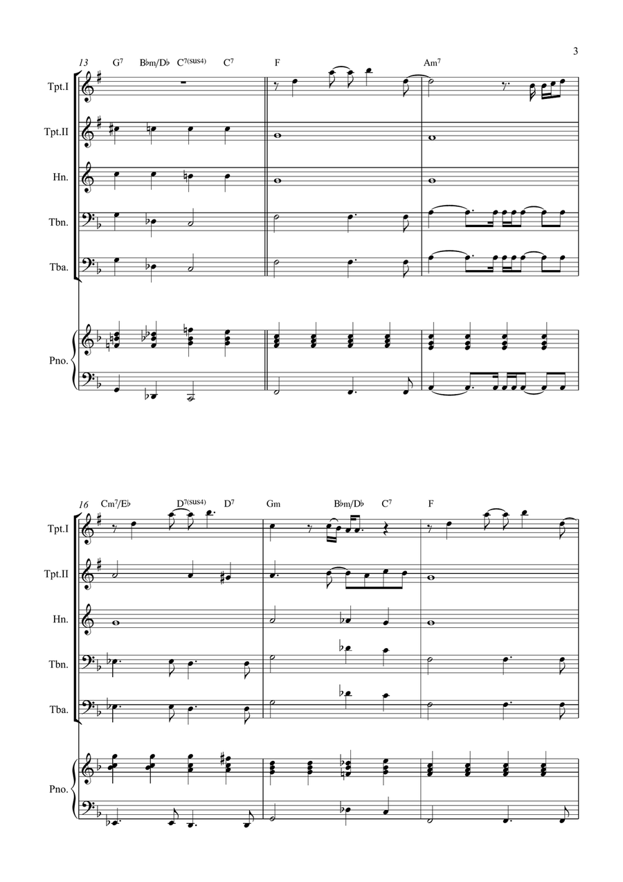 All By Myself Brass Quintet scores gallery preview page 3