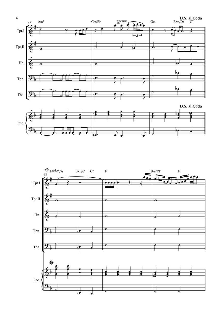 All By Myself Brass Quintet scores gallery preview page 4