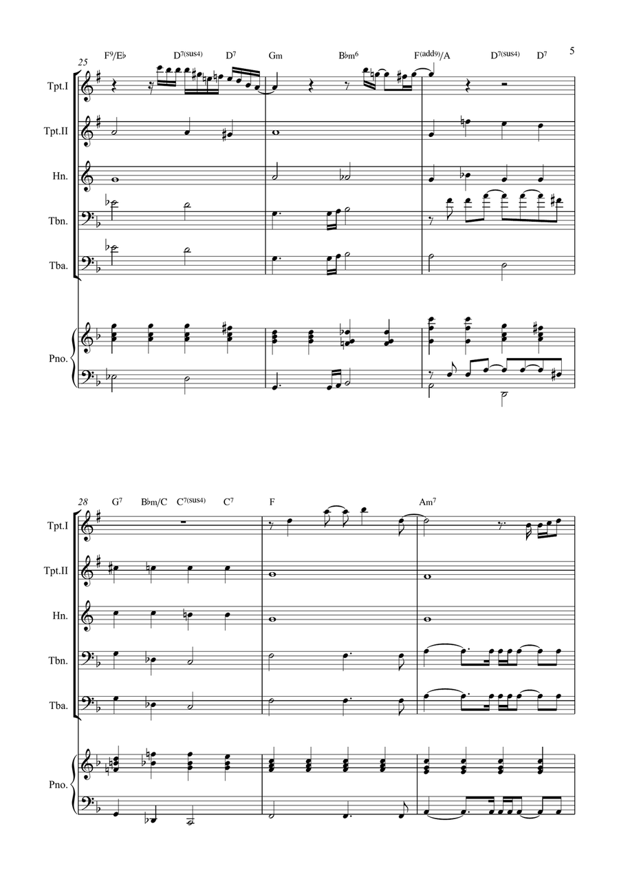 All By Myself Brass Quintet scores gallery preview page 5