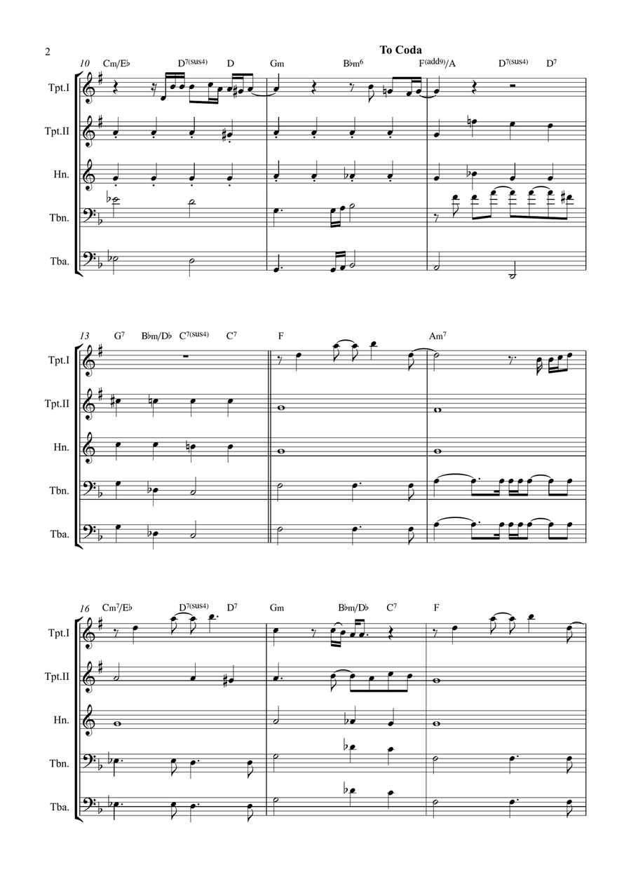 All By Myself Brass Quintet scores gallery preview page 2