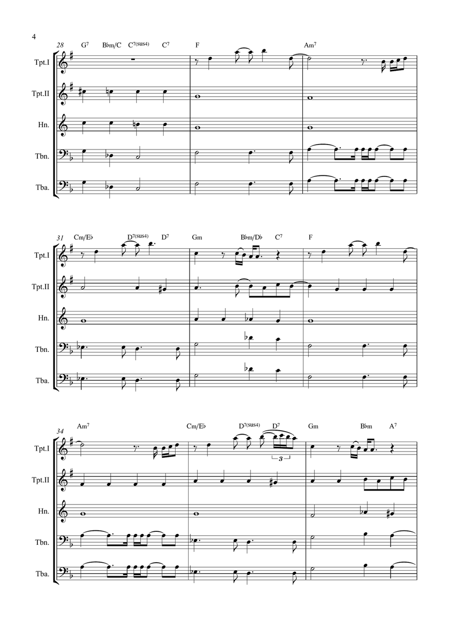 All By Myself Brass Quintet scores gallery preview page 4