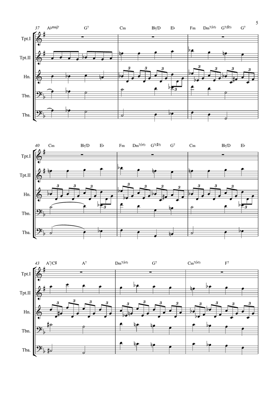 All By Myself Brass Quintet scores gallery preview page 5