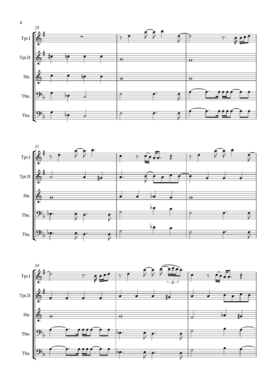 All By Myself Brass Quintet scores gallery preview page 4