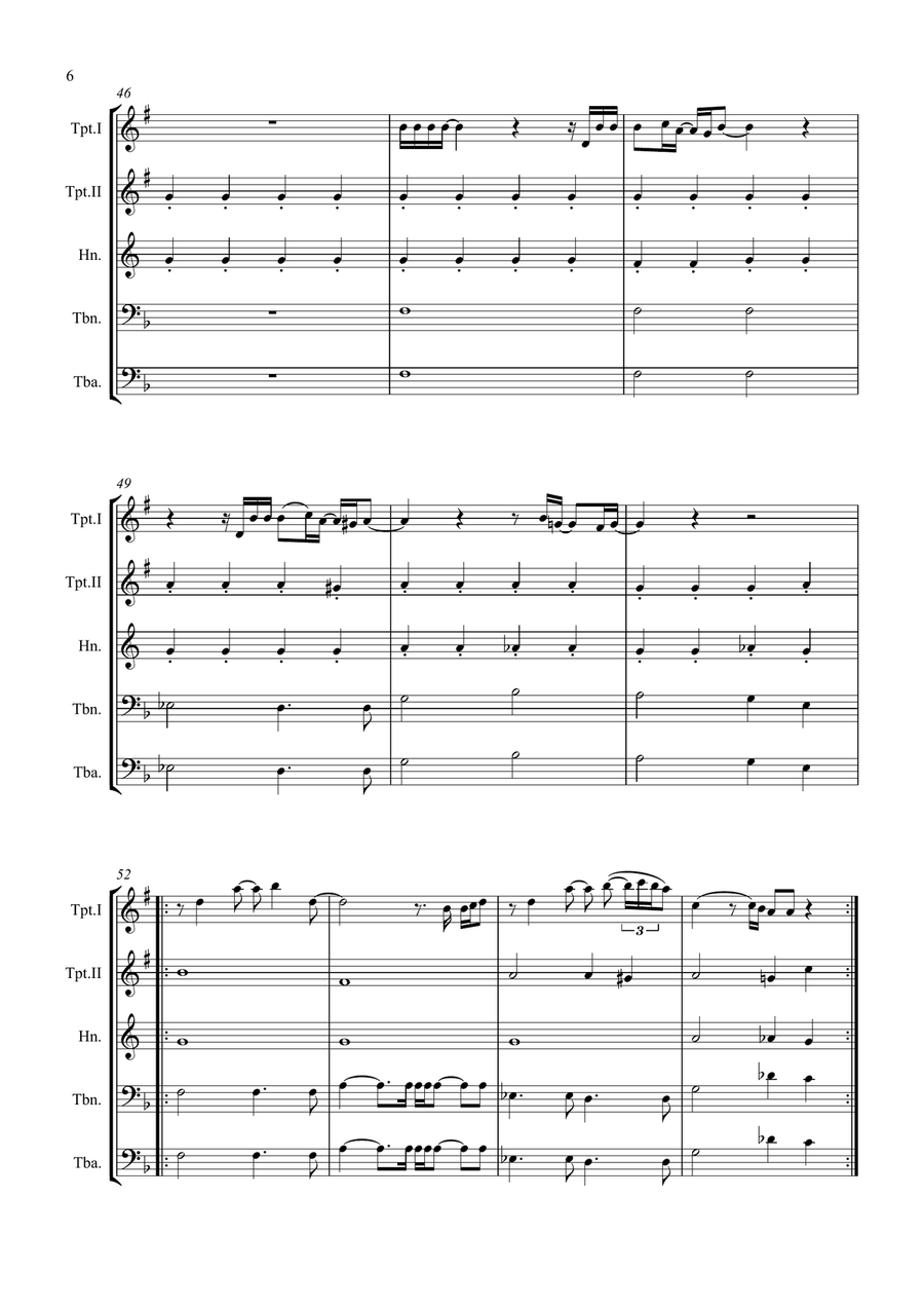 All By Myself Brass Quintet scores gallery preview page 6