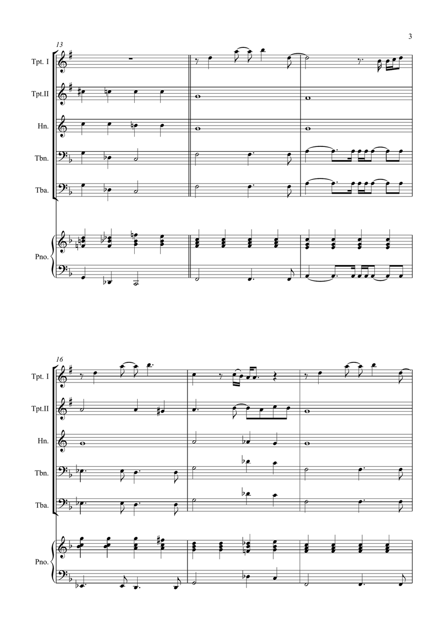 All By Myself Brass Quintet scores gallery preview page 3