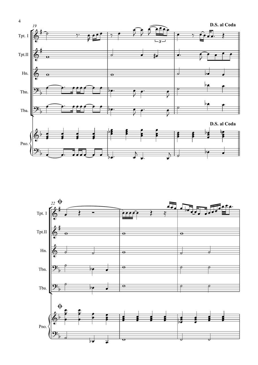 All By Myself Brass Quintet scores gallery preview page 4