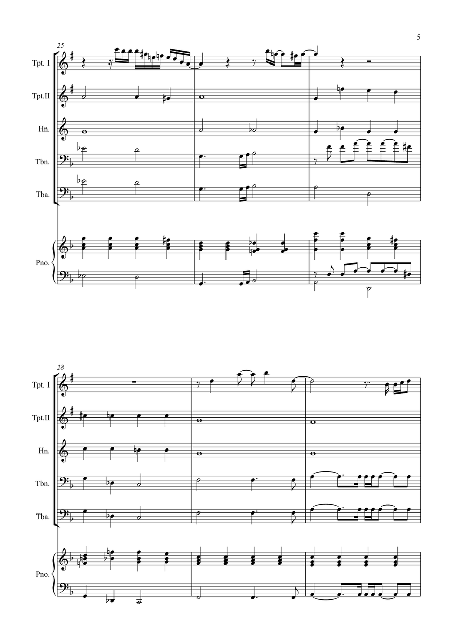 All By Myself Brass Quintet scores gallery preview page 5