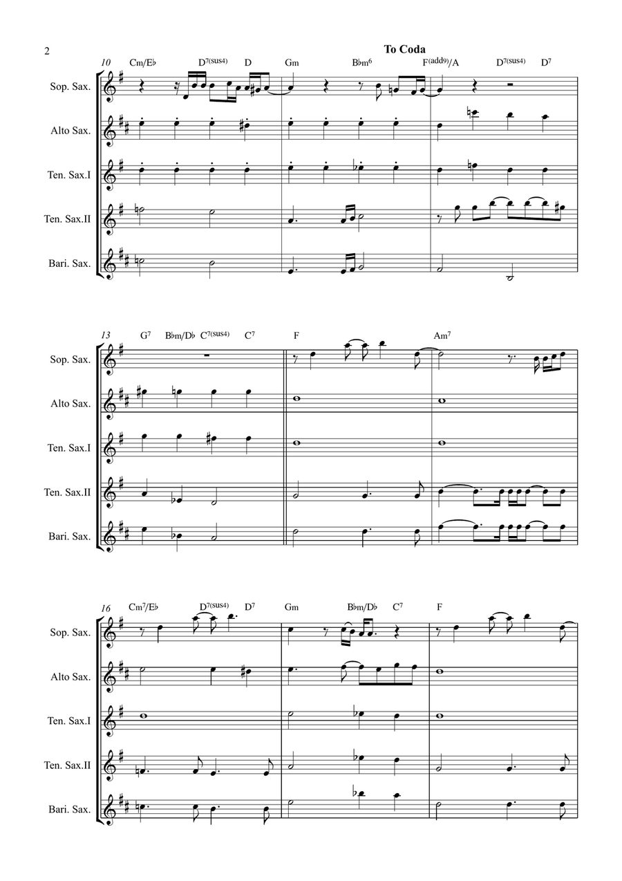 All By Myself Saxophone Quintet scores gallery preview page 2