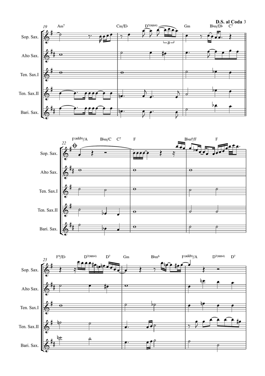All By Myself Saxophone Quintet scores gallery preview page 3