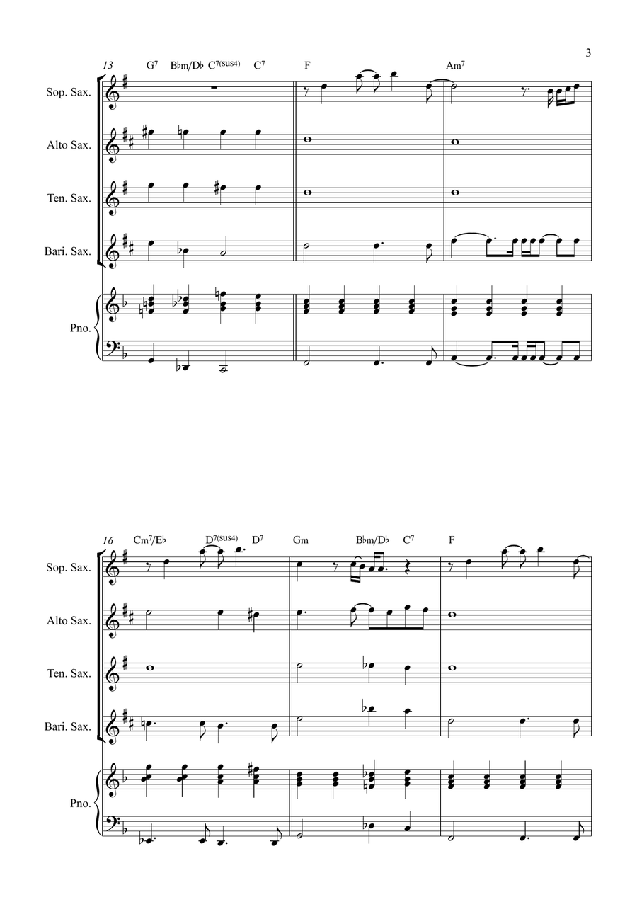 All By Myself Saxophone Quartet scores gallery preview page 3
