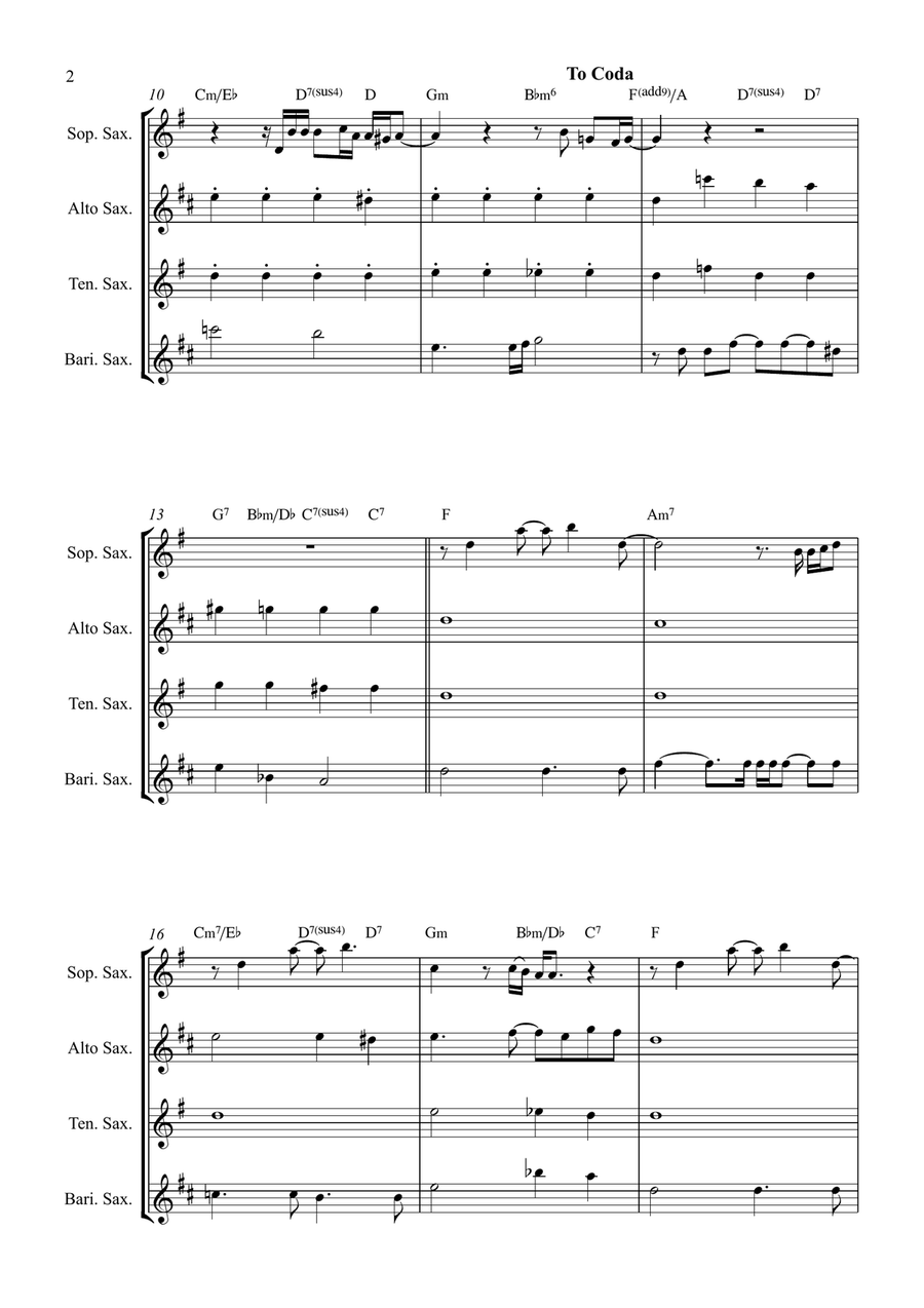 All By Myself Saxophone Quartet scores gallery preview page 2