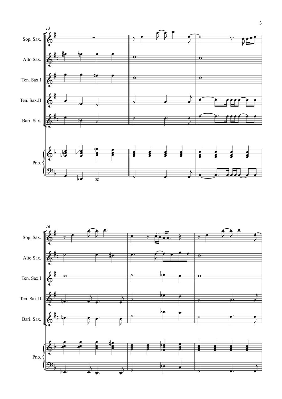 All By Myself Saxophone Quintet scores gallery preview page 3