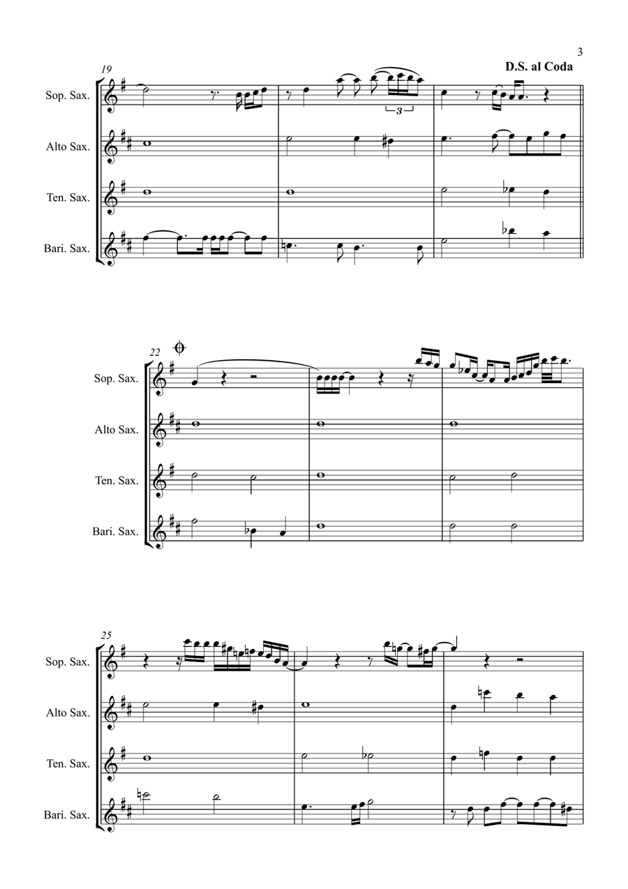 All By Myself Saxophone Quartet scores gallery preview page 3