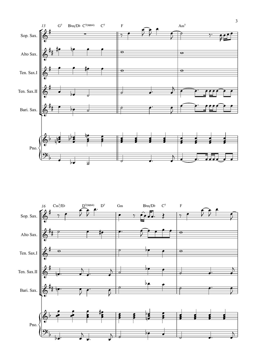 All By Myself Saxophone Quintet scores gallery preview page 3